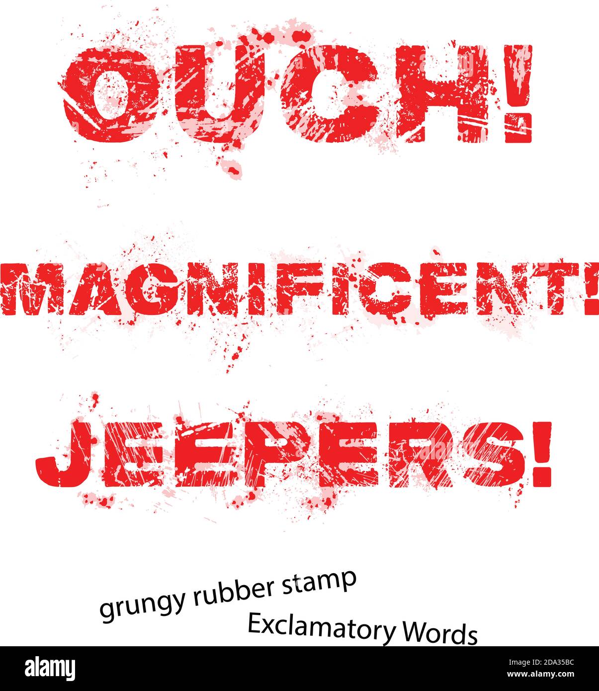 Grunge Gummi Stempel mit Text ouch prächtige jeepers, Vektor-Illustration Stock Vektor