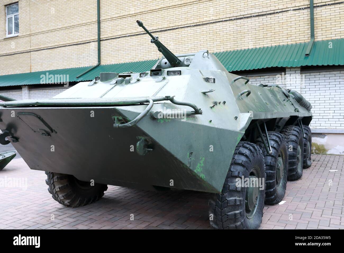 Ansicht des gepanzerten Personalträgers BTR-70, Kislowodsk, Russland Stockfoto