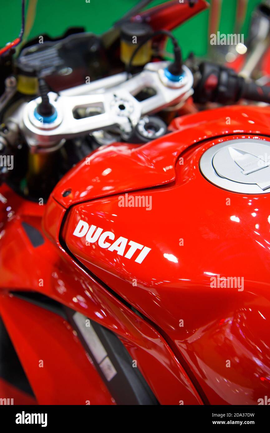 Ducati X Diavel Motorräder auf der 41. BANGKOK INTERNATIONAL MOTOR SHOW 2020 am 14. Juli 2020 in Nonthaburi, Thailand ausgestellt. Stockfoto