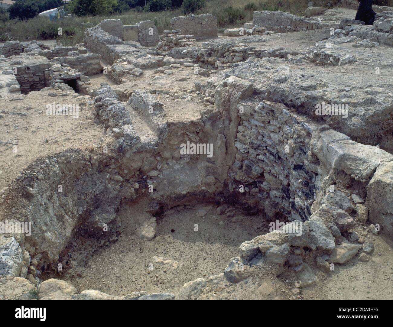 RUINAS DE LA VILLA ROMANA DE MUNTS - SIGLO I. ORT: VILLA DE MUNTS. Altafulla. TARRAGONA. SPANIEN. Stockfoto