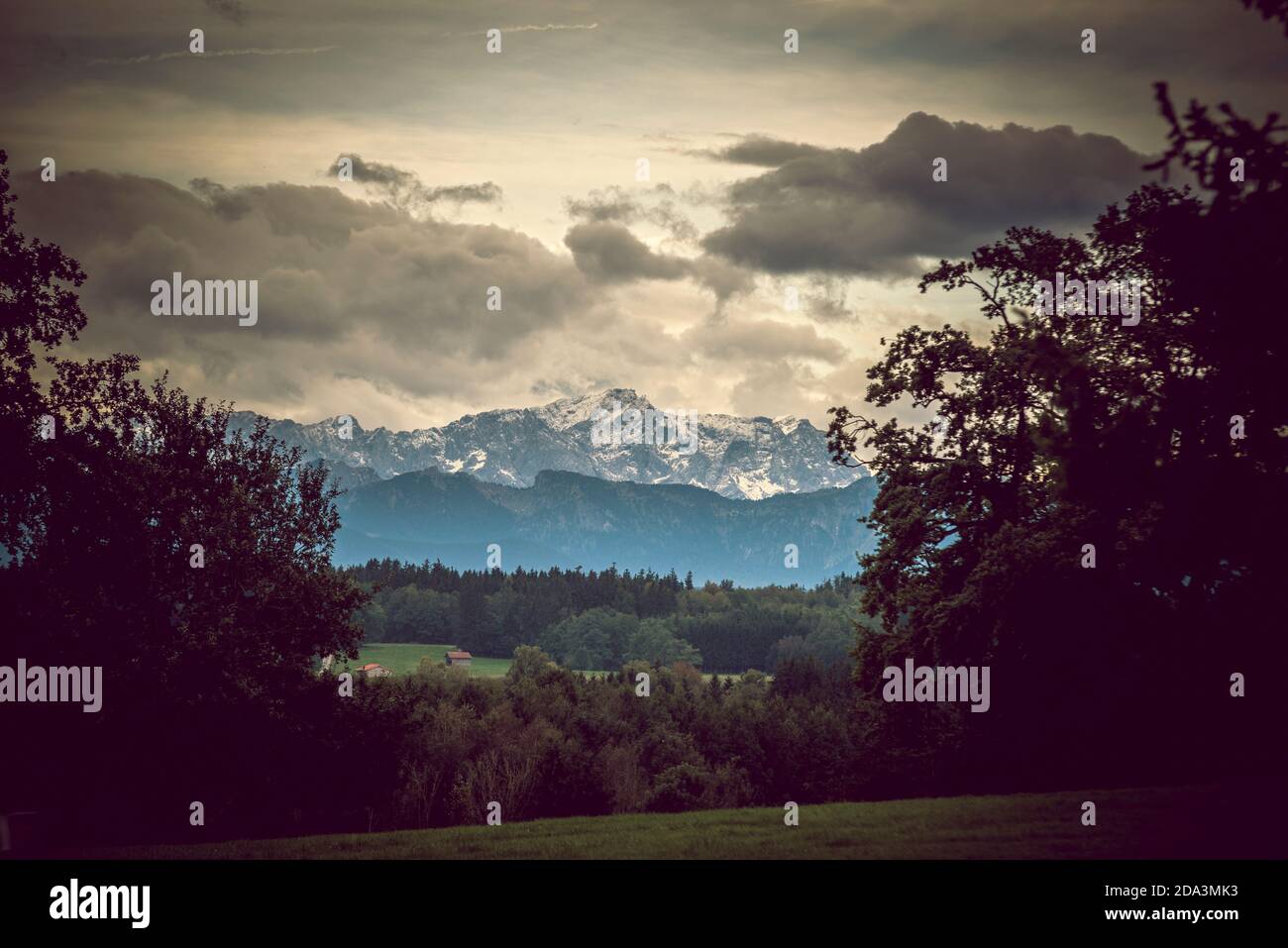 Blick auf die Zuspitze, Bayern, Deutschland Stockfoto