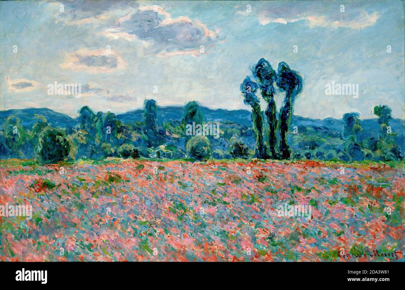 Ölgemälde Claude Monet – Poppy Field in Giverny 1885, hohe Auflösung Stockfoto
