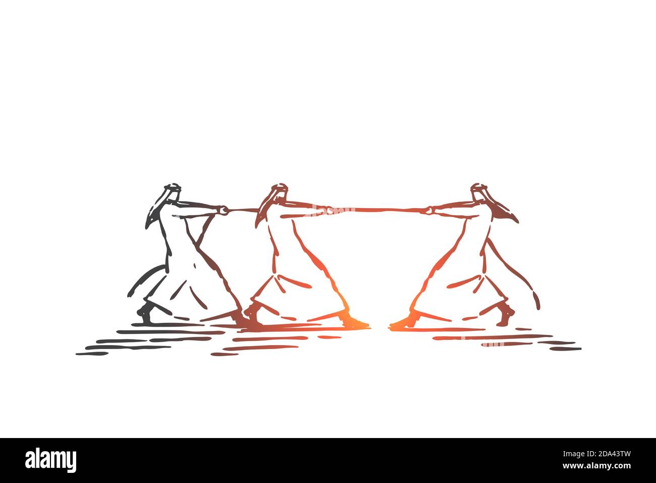 Wettbewerb, Vorteil, Ungleichheit Konzeptskizze. Von Hand gezeichneter isolierter Vektor Stock Vektor