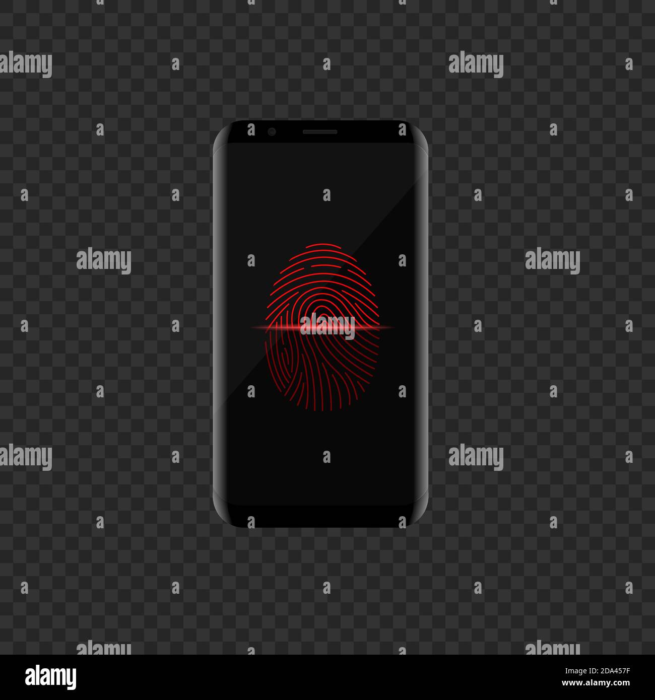 Smartpone mit Fingerscan Stock Vektor
