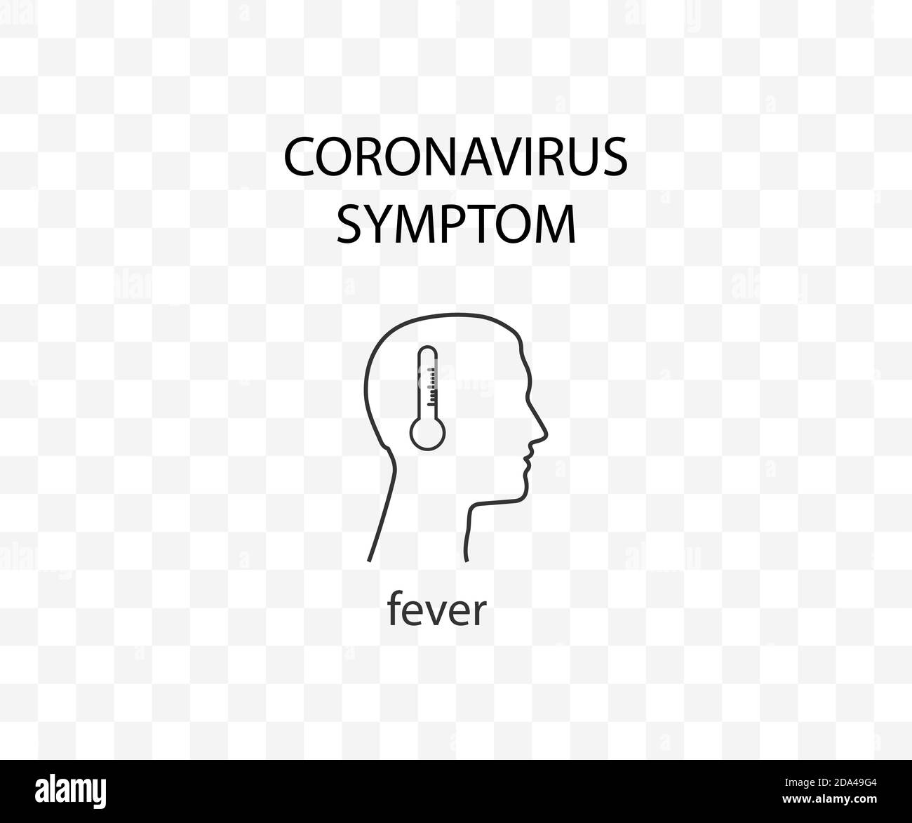 Coronavirus Symptom, Fieber, covid-19. Vektorgrafik, flach. Stock Vektor