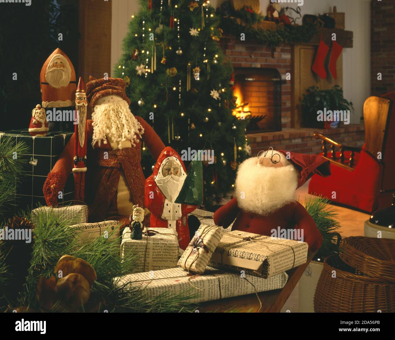 ALTMODISCHE WEIHNACHTSDEKORATIONEN / PENNSYLVANIA Stockfoto