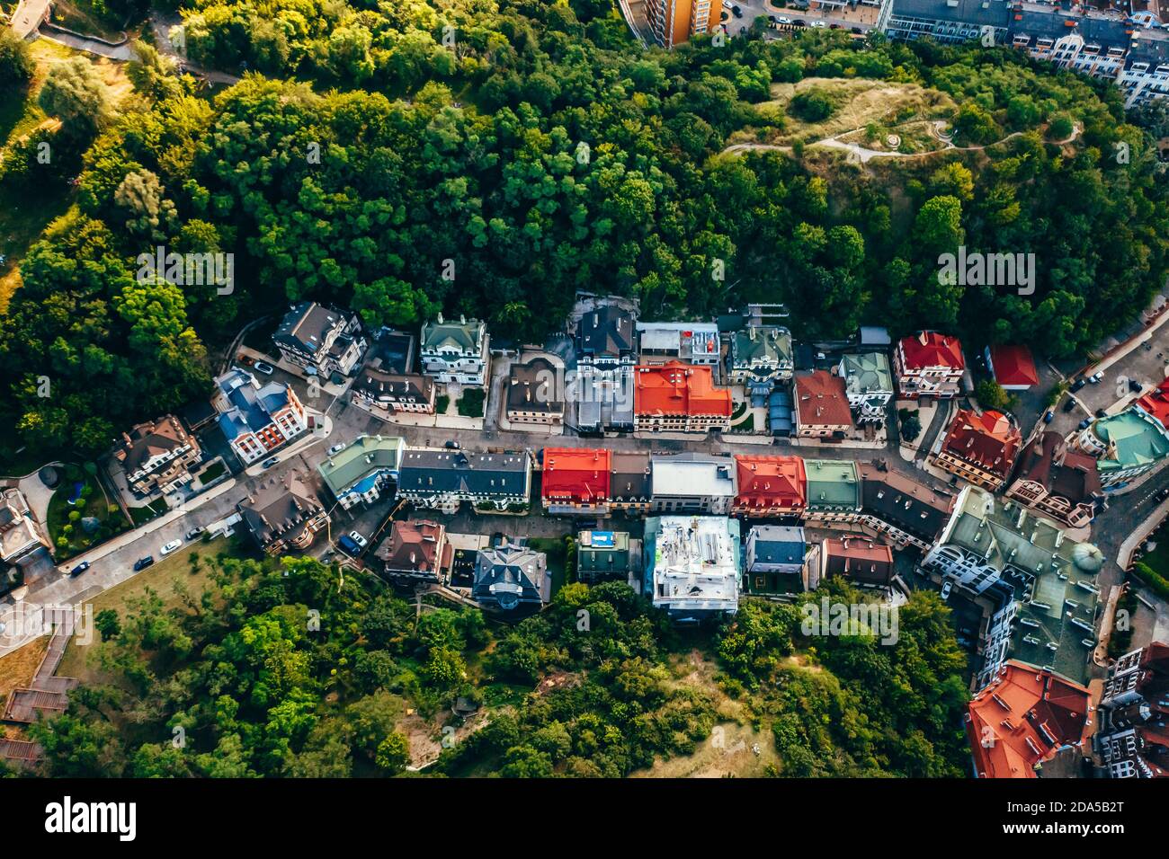 Luftpanoramic Blick auf die Andreevsky Abstieg Stockfoto