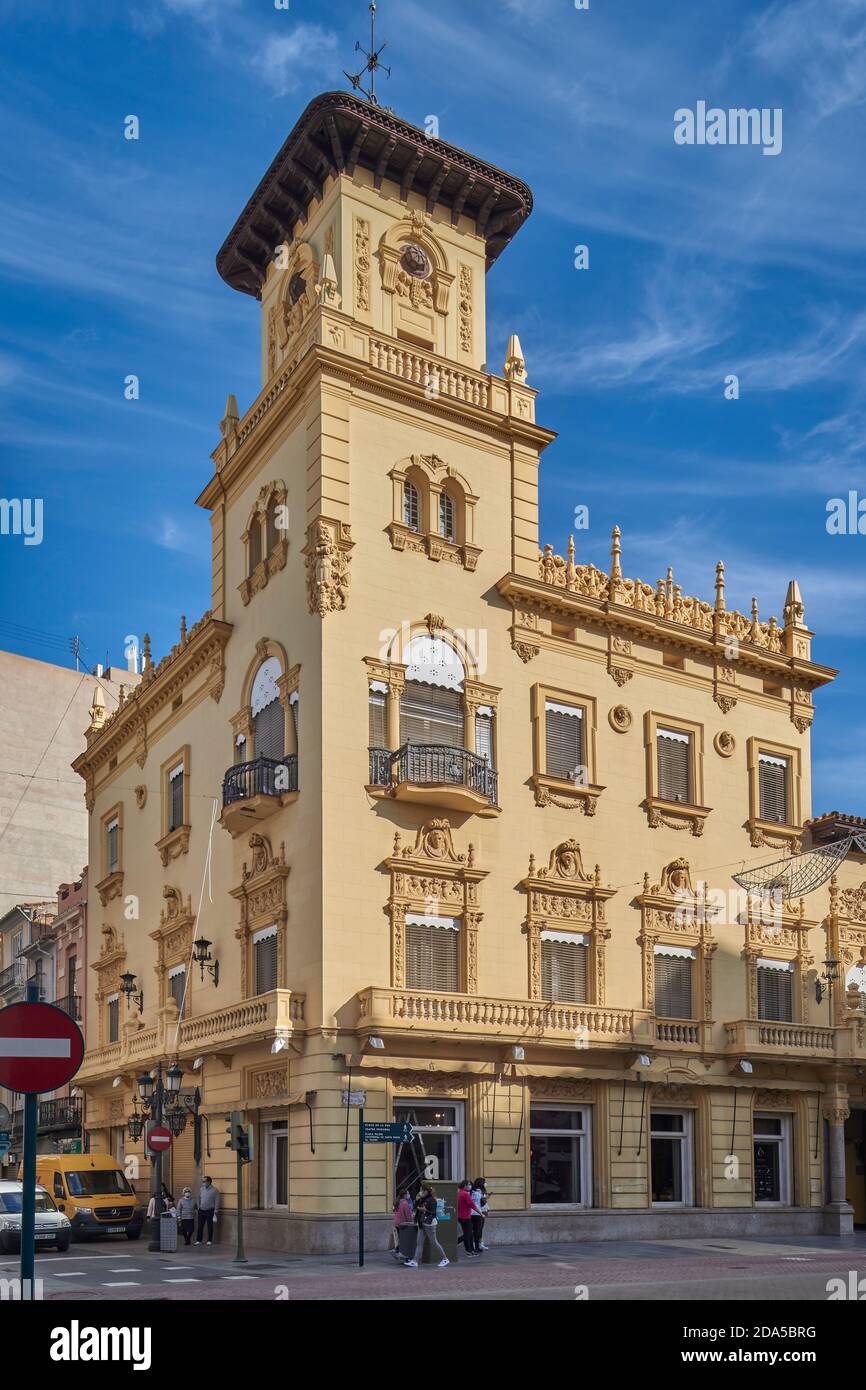 Royal Casino Altes Kulturerbe der Stadt Castellón de la Plana auf dem Puerta del Sol Platz bekannt als "Francisco Tirado Palace" Spanien, Europa Stockfoto