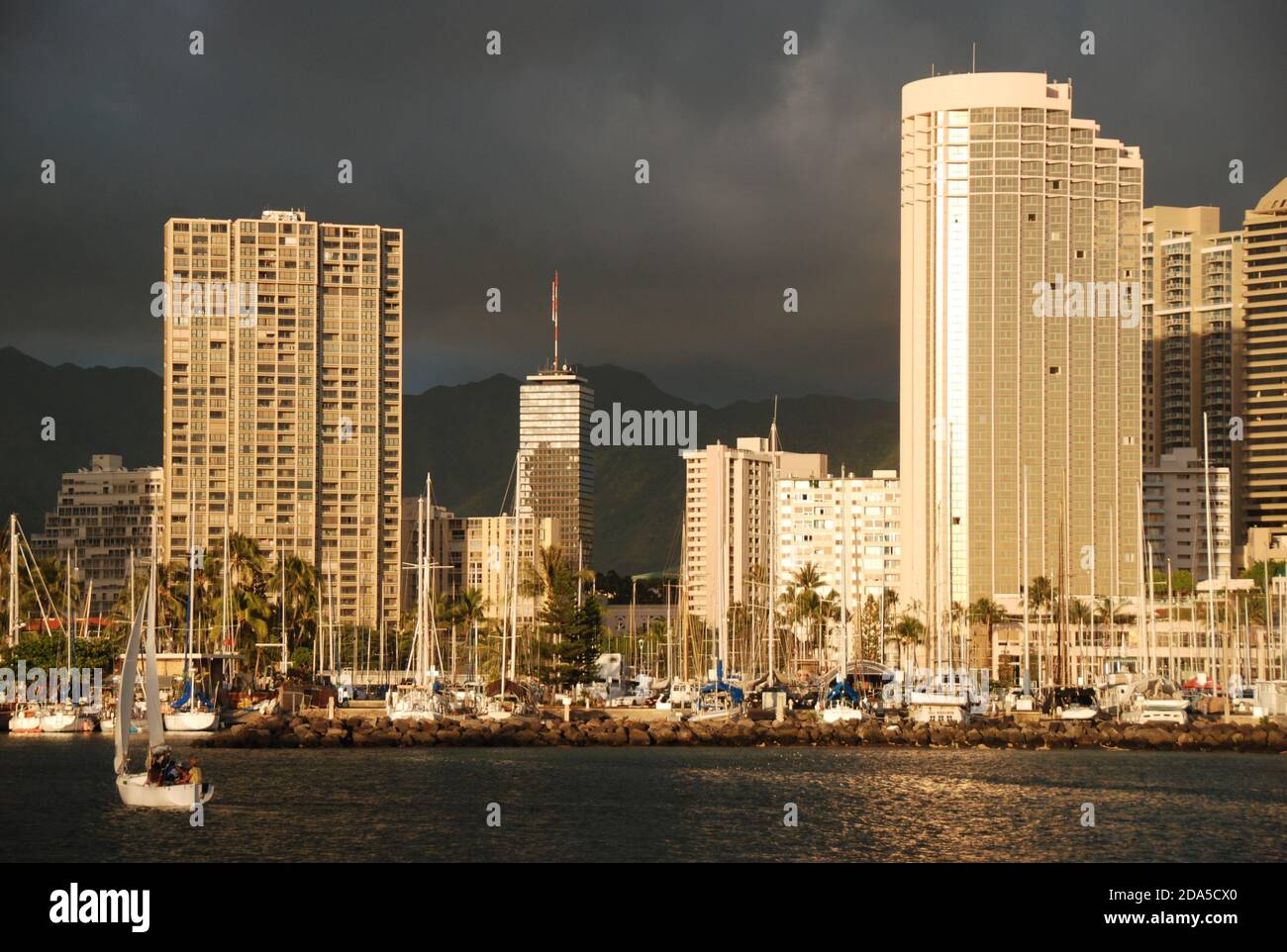 Skyline von Honolulu Stockfoto