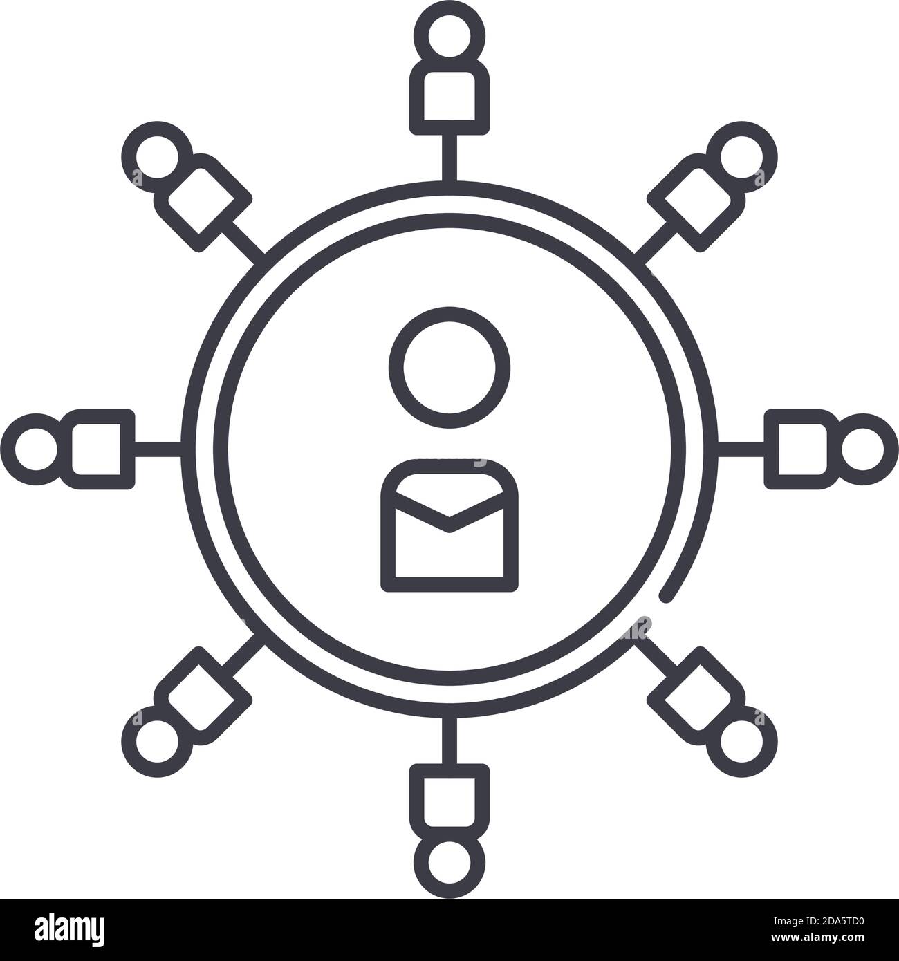 Affiliate-Marketing-Konzept-Symbol, lineare isolierte Illustration, dünne Linie Vektor, Web-Design-Zeichen, skizzieren Konzept-Symbol mit editierbaren Schlaganfall auf Stock Vektor