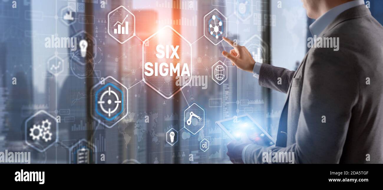 Six Sigma - Satz von Techniken und Werkzeugen für die Prozessverbesserung 2021. Stockfoto