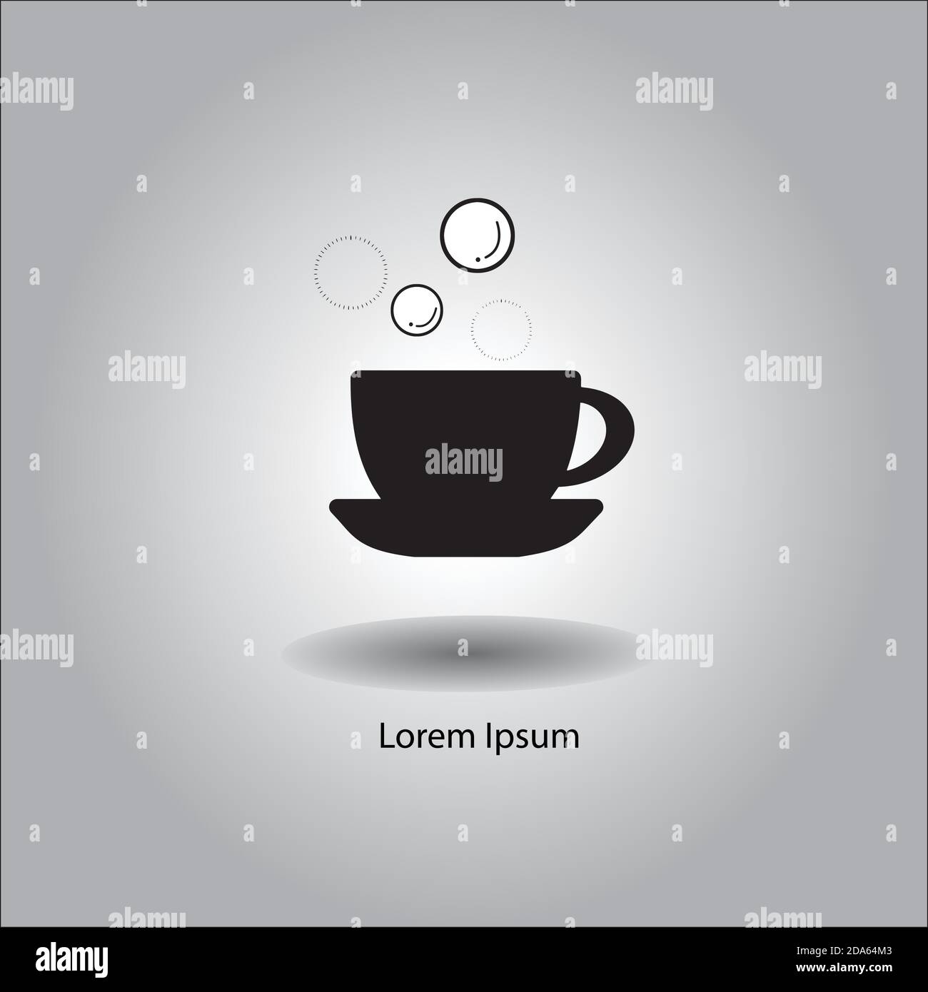 Abbildung Vektor Kaffeetasse Symbol mit Seifenblase Stock Vektor