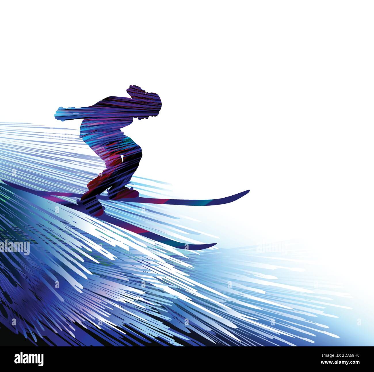 Skierspringen. Winter Extremsport Illustration. Stock Vektor