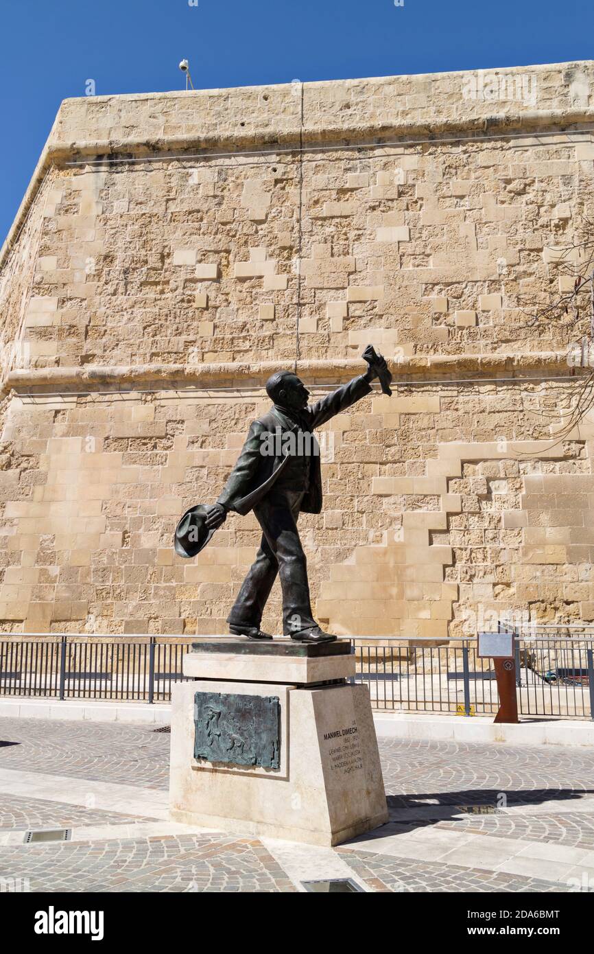 Statue von Manwel Dimech Stockfoto