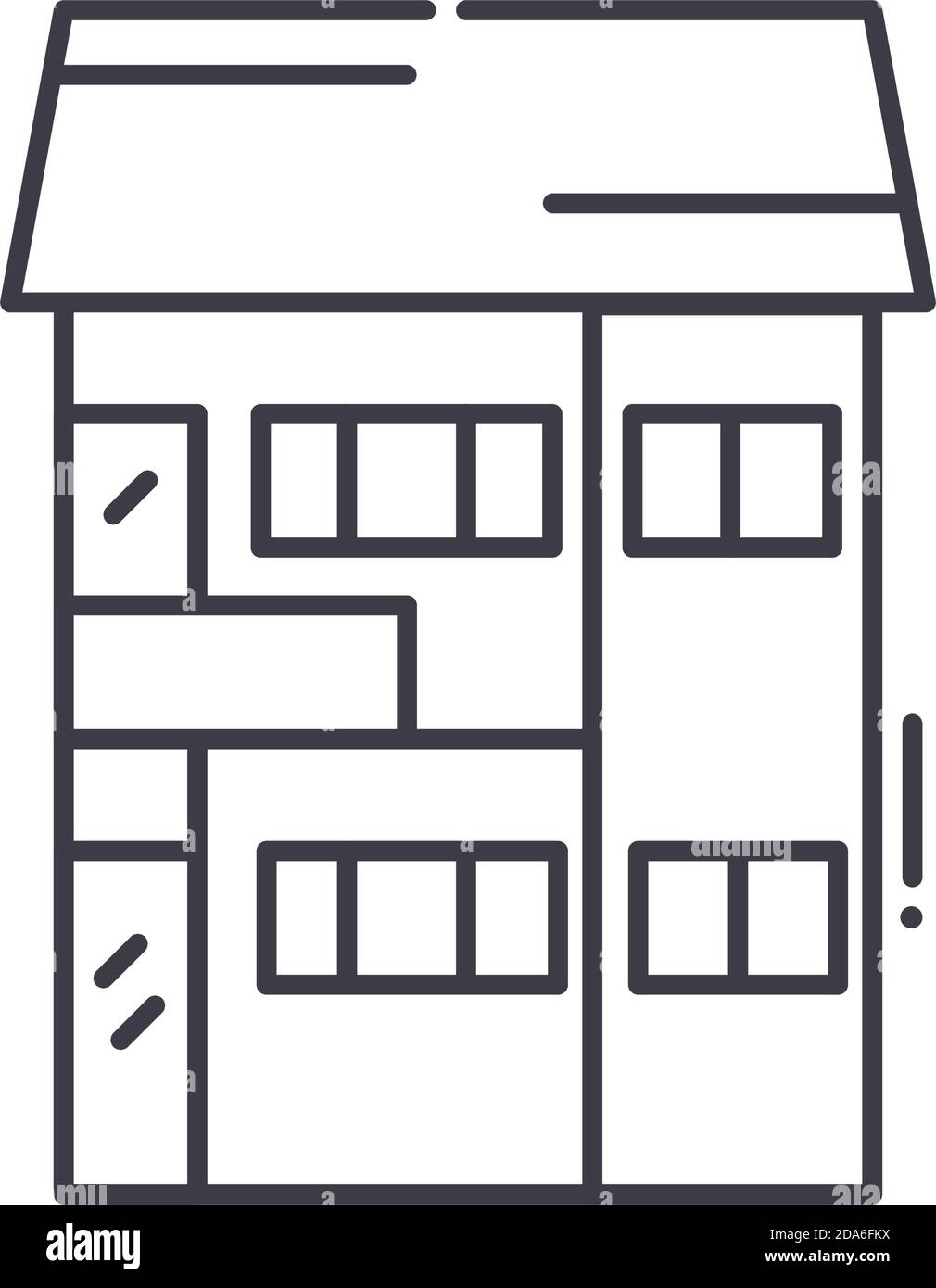 Apartment Symbol, lineare isolierte Illustration, dünne Linie Vektor, Web-Design-Zeichen, skizzieren Konzept Symbol mit editierbaren Strich auf weißem Hintergrund. Stock Vektor