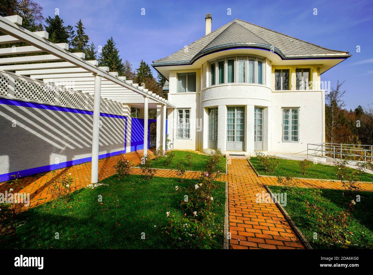 La Maison Blanche, Villa des schweizerisch-französischen Architekten Le Corbusier, La Chaux-de-Fonds; Kanton Neuchâtel, Schweiz. Stockfoto