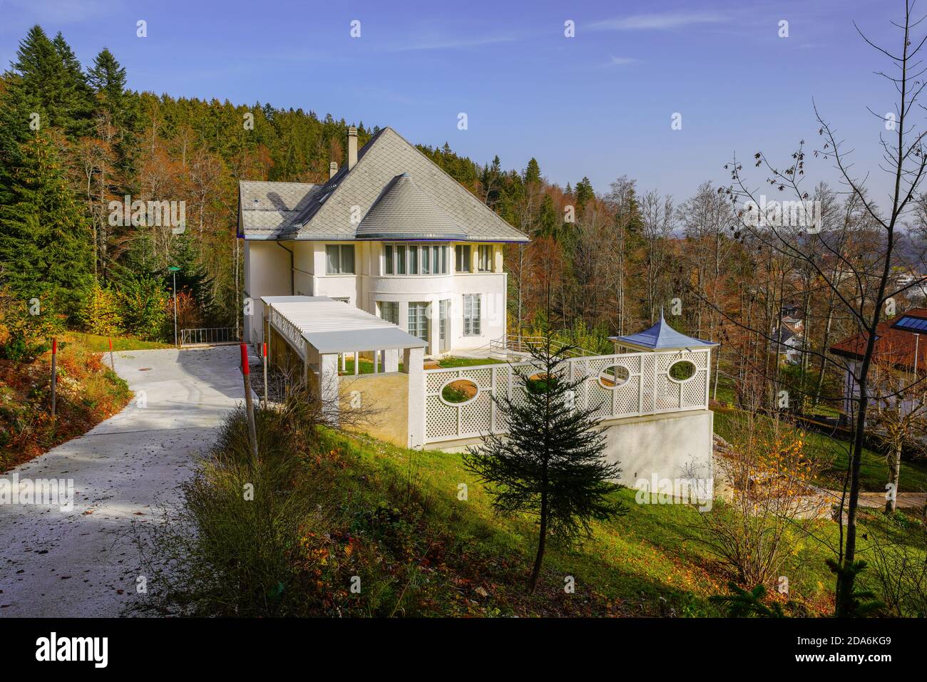 La Maison Blanche, Villa des schweizerisch-französischen Architekten Le Corbusier, La Chaux-de-Fonds; Kanton Neuchâtel, Schweiz. Stockfoto
