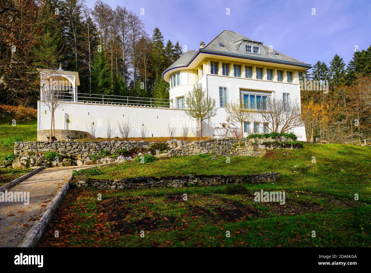 La Maison Blanche, Villa des schweizerisch-französischen Architekten Le Corbusier, La Chaux-de-Fonds; Kanton Neuchâtel, Schweiz. Stockfoto