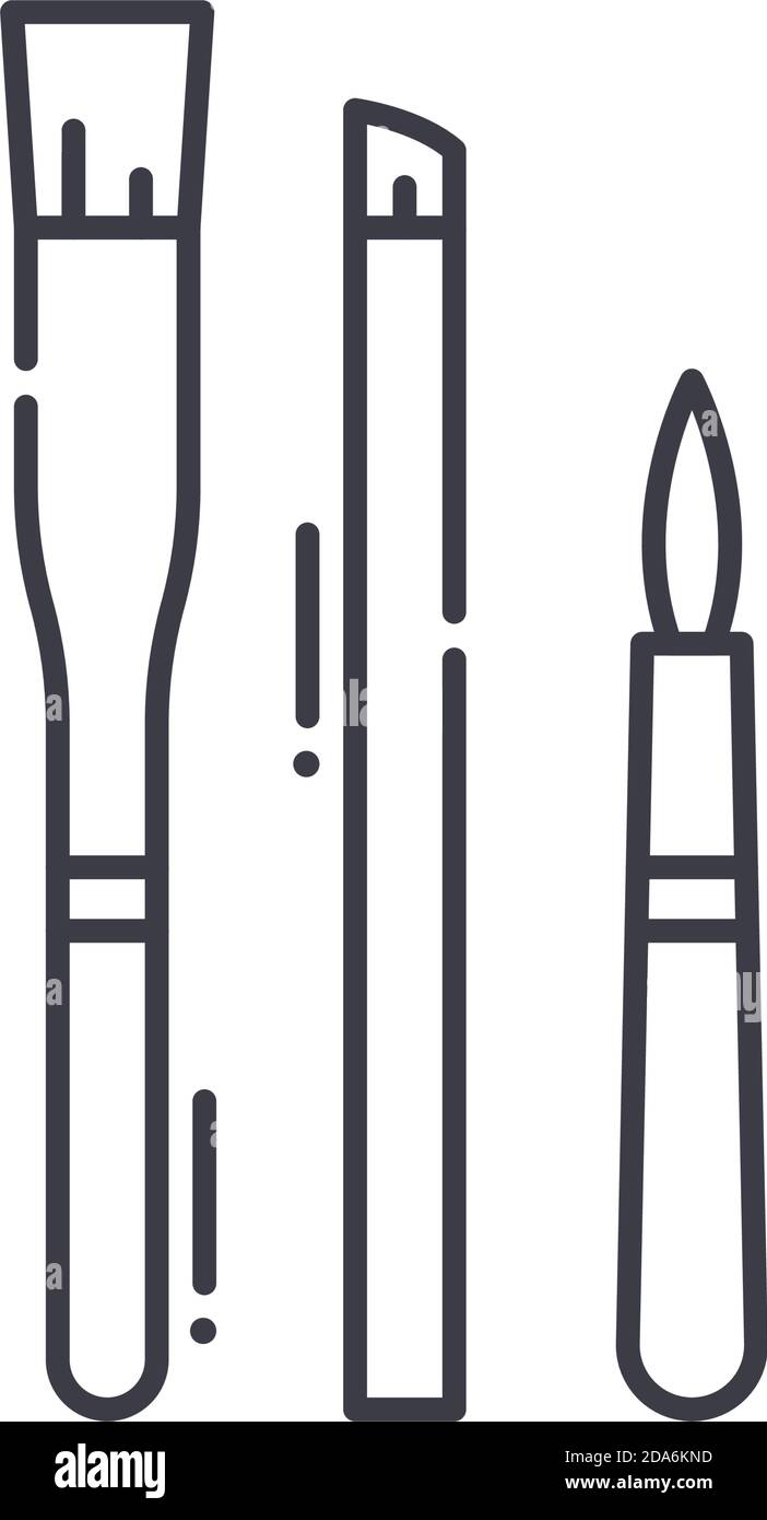 Winkel Liner Pinsel Symbol, lineare isolierte Illustration, dünne Linie Vektor, Web-Design-Zeichen, Kontur Konzept Symbol mit editierbarer Kontur auf weiß Stock Vektor