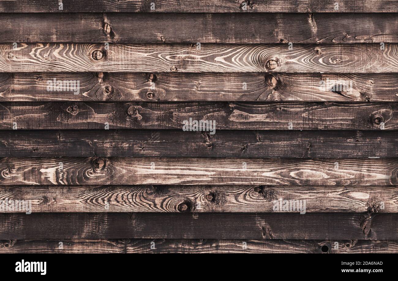 Nahtlose Textur der dunkelbraunen alten grungy Holzwand, Hintergrund Foto Stockfoto
