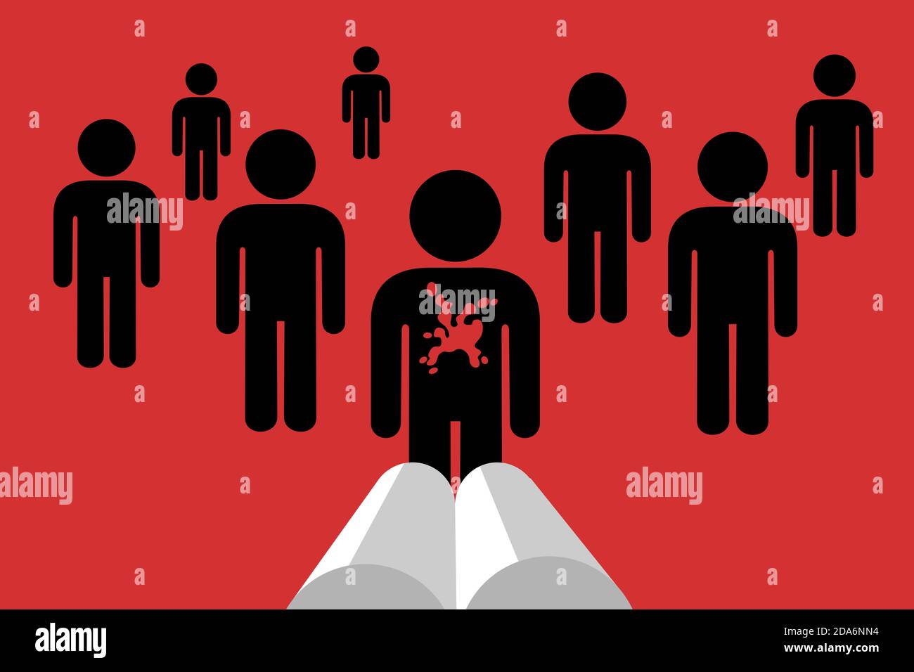 Massenschießen von der ersten Person Waffe, Gewehr und Schrotflinte