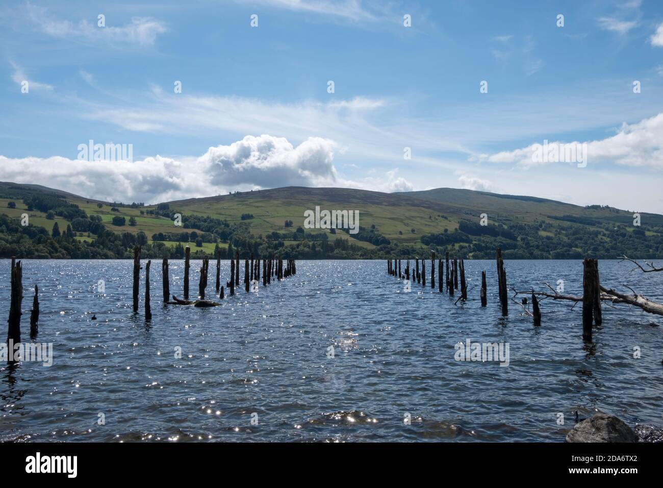 Bootsruine am Loch Tay, Schottland Stockfoto