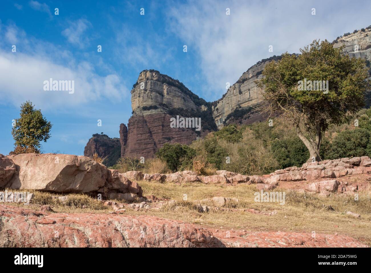 Fotos des Saus in Katalonien, Spanien. Sie können sehen, die kleine Menge an Wasser, das hat Stockfoto