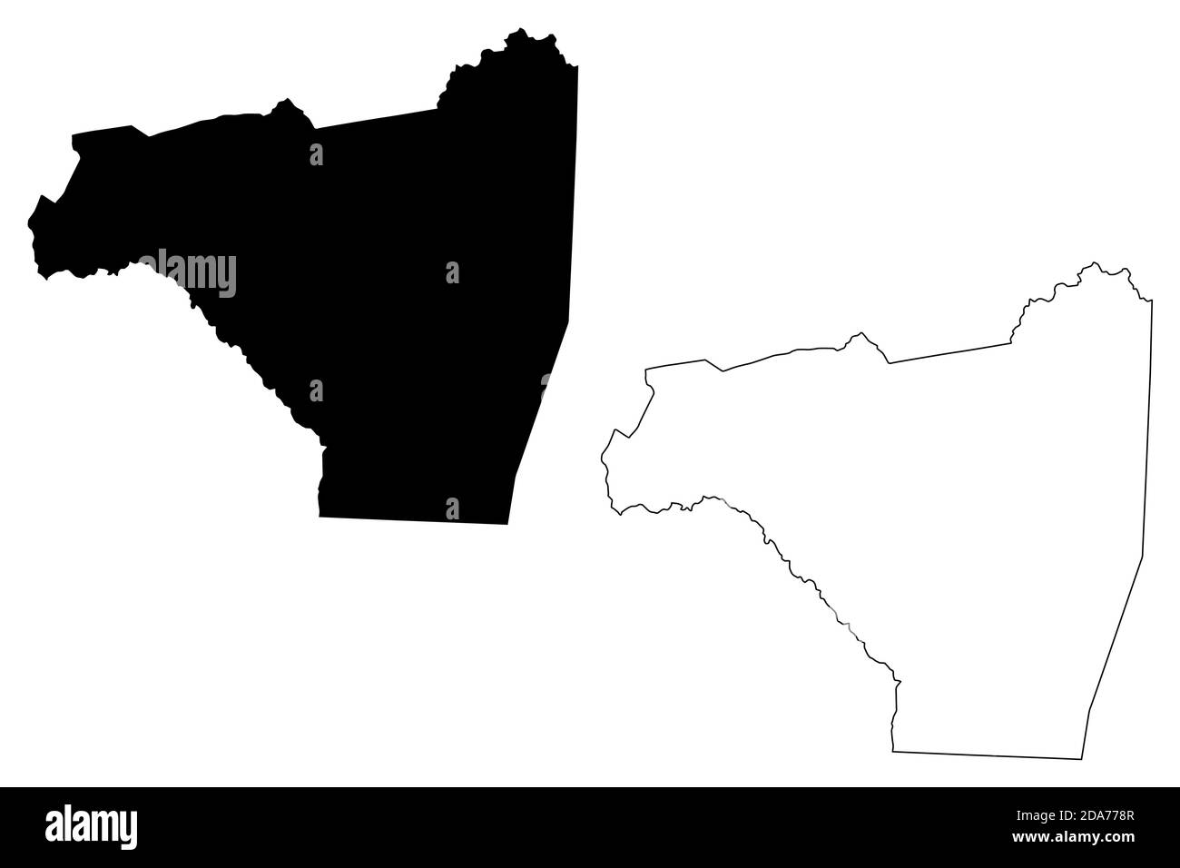 Rutherford County, North Carolina State (U.S. County, United States of America, USA, U.S., US) Kartenvektordarstellung, Scribble Sketch Rutherford Karte Stock Vektor