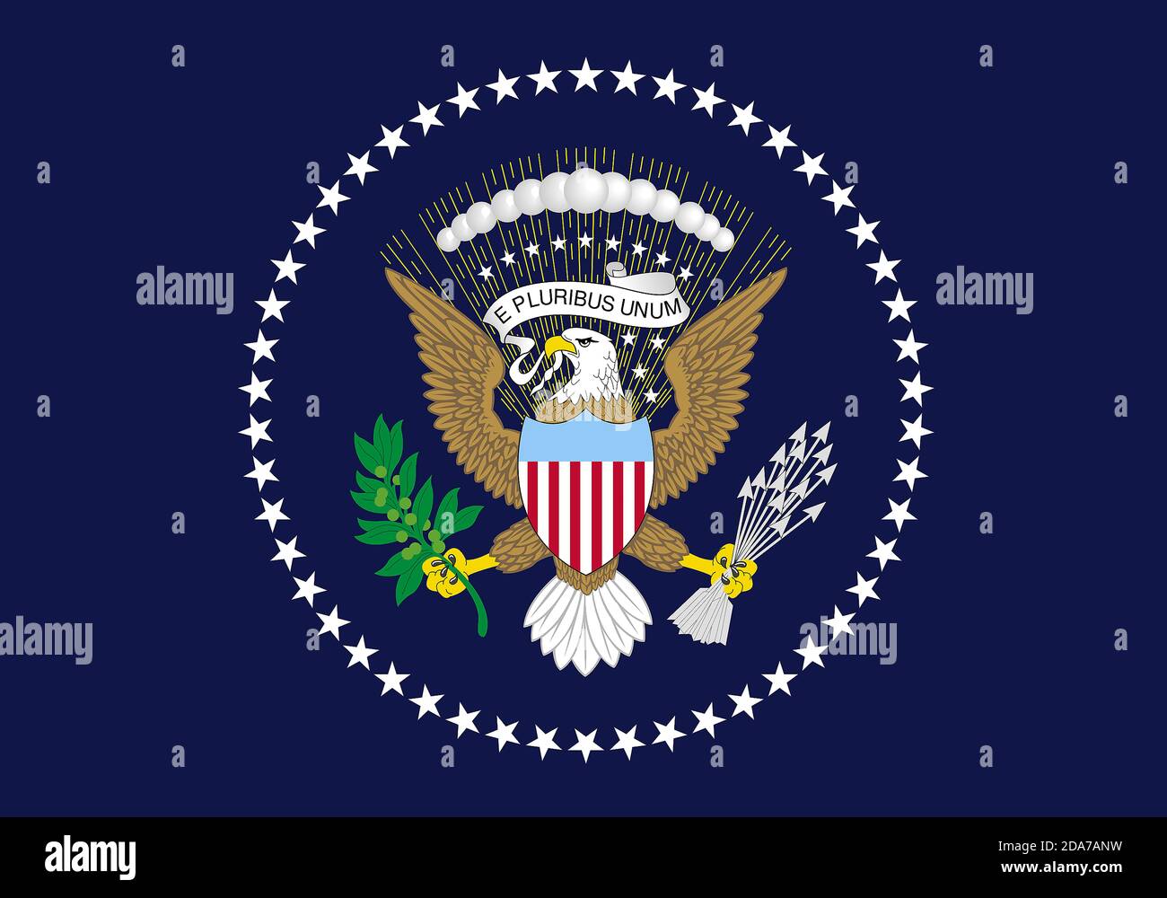 Flagge des Präsidenten der Vereinigten Staaten von Amerika. Stockfoto