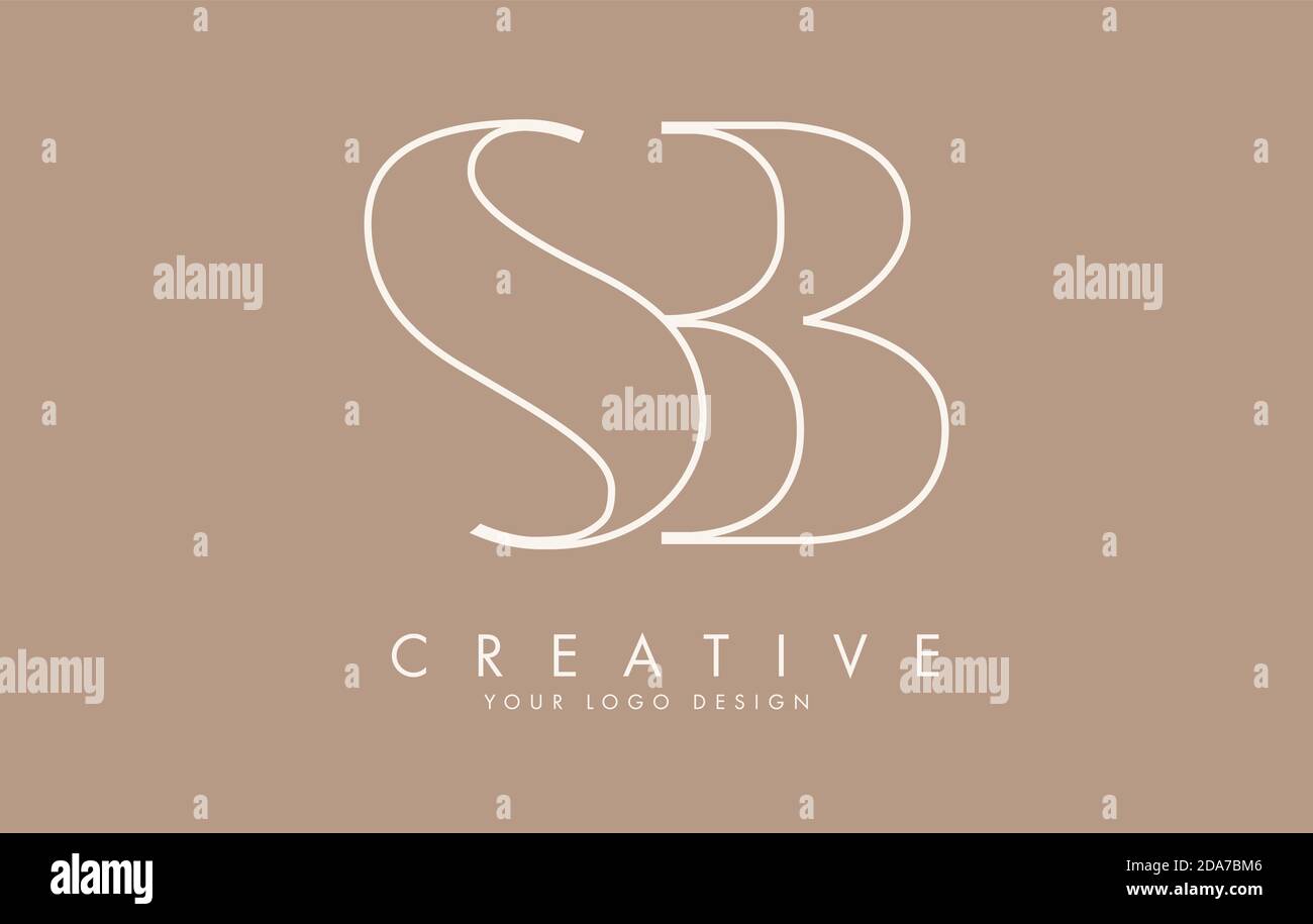 Outline SB S B Logo Design mit kombinierten Buchstaben und Herbstfarben Vibes. Stock Vektor