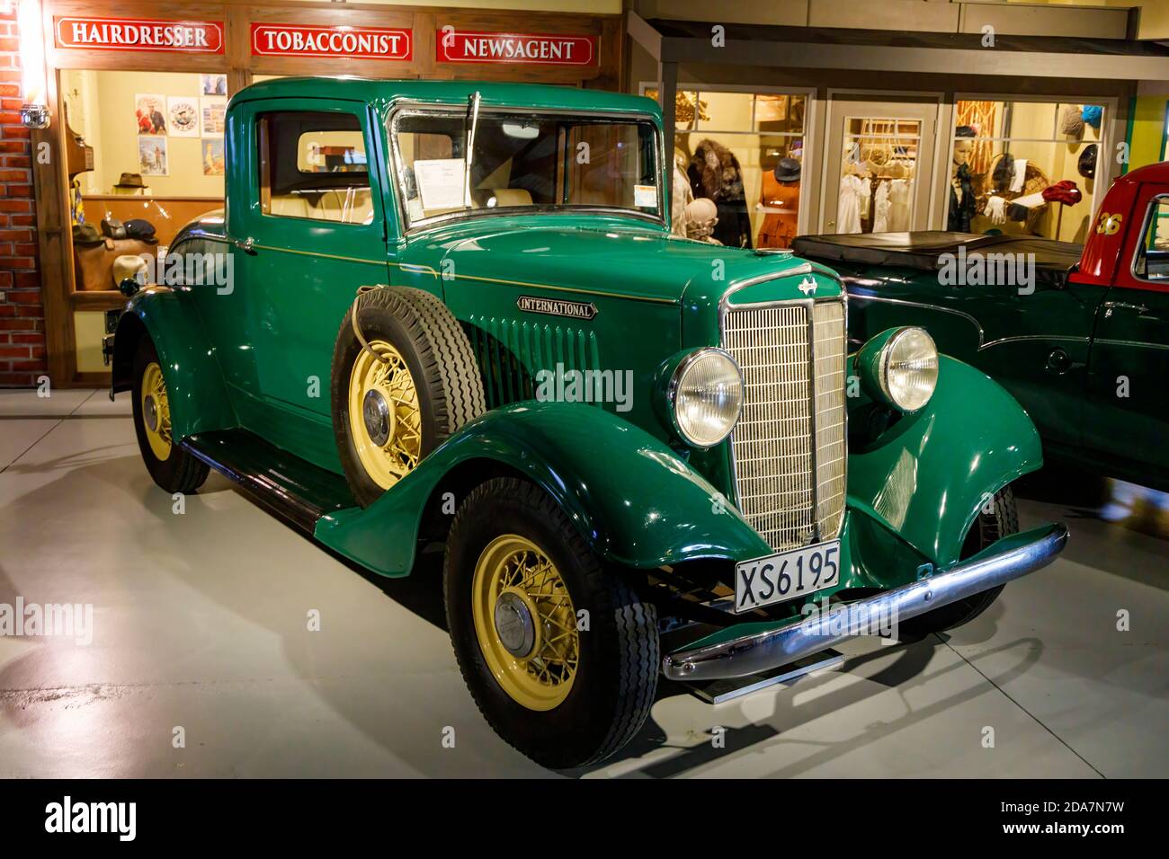 1934 Internationales Modell C im Bill Richardson Transport World Museum, Invercargill, Neuseeland. Stockfoto
