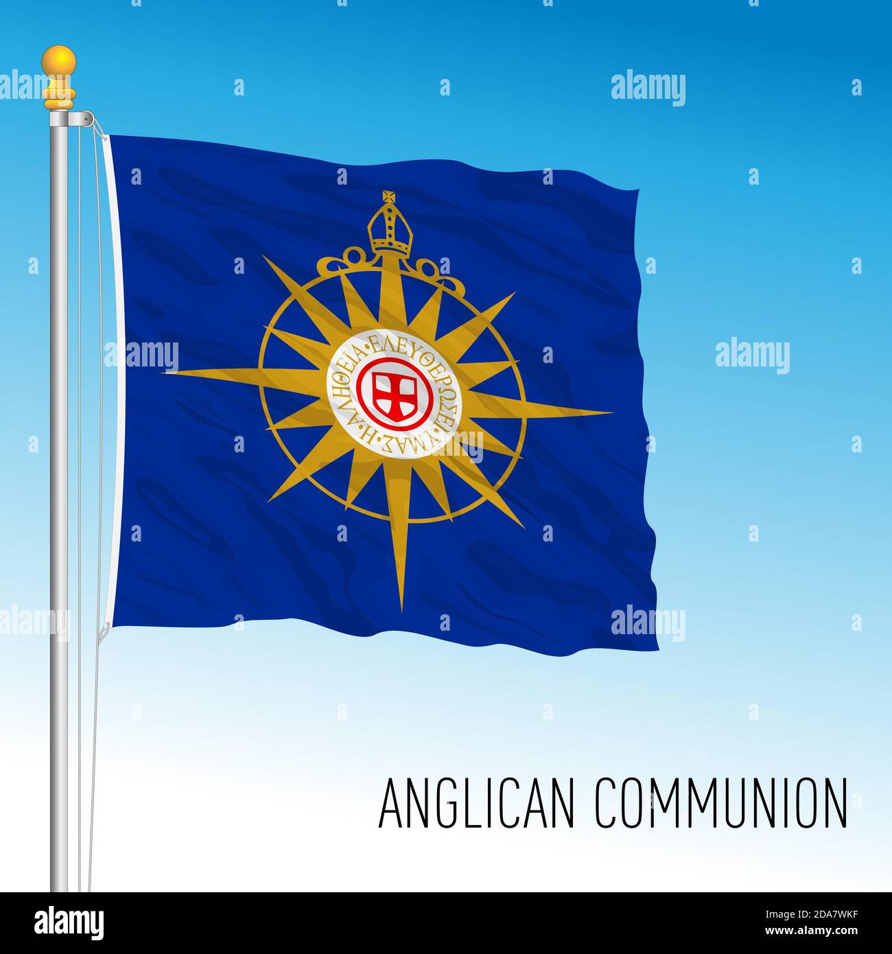 Anglikanische Kommunion Kirchenflagge, UK, Vektorgrafik Stock Vektor