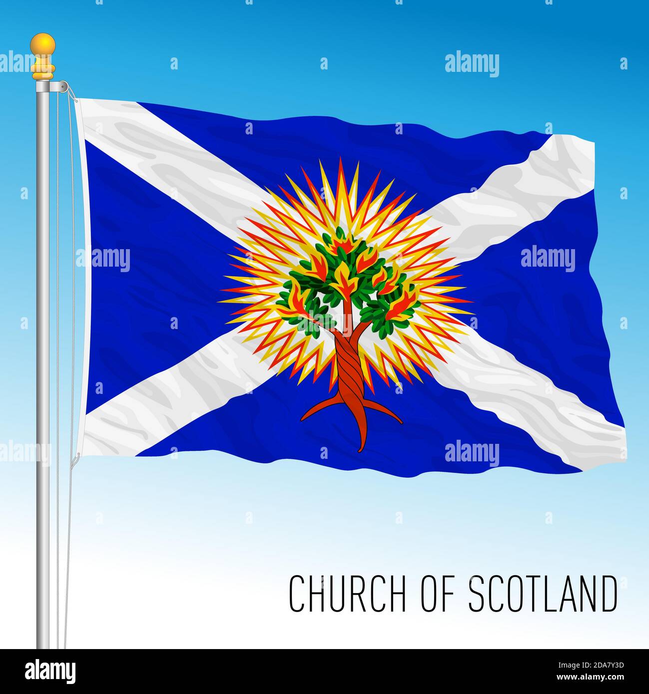 Church of Scotland Flagge, UK, Vektorgrafik Stock Vektor