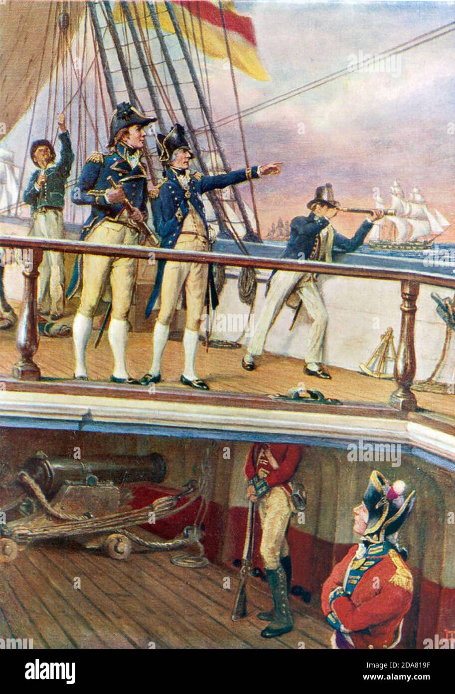 HORATIO NELSON (1758-1805) alias Simply Admiral Nelson, Offizier der Royal Navy Flagge an Bord von HMS Victory während der Trafalgar Kampagne im Jahr 1805 Stockfoto