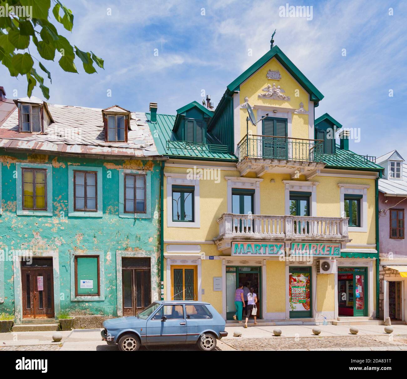 Cetinje, Montenegro. Typische Szene in Baja Pivljanina Straße Stockfoto