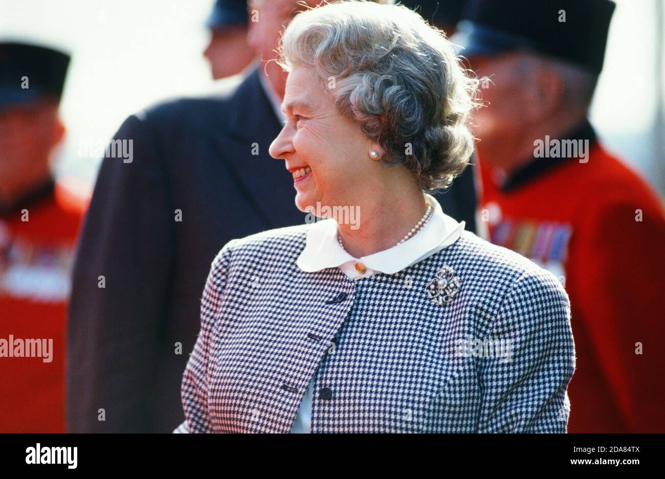 Königin Elizabeth II Windsor Horse Show, Windsor, Berkshire. VEREINIGTES KÖNIGREICH Stockfoto