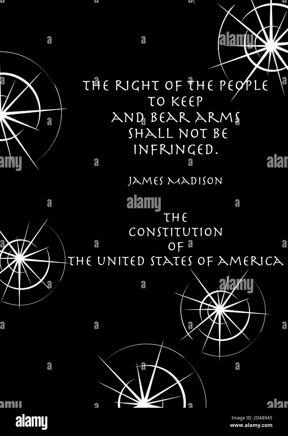 Die zweite Änderung der Verfassung der Vereinigten Staaten von Amerika. Stockfoto