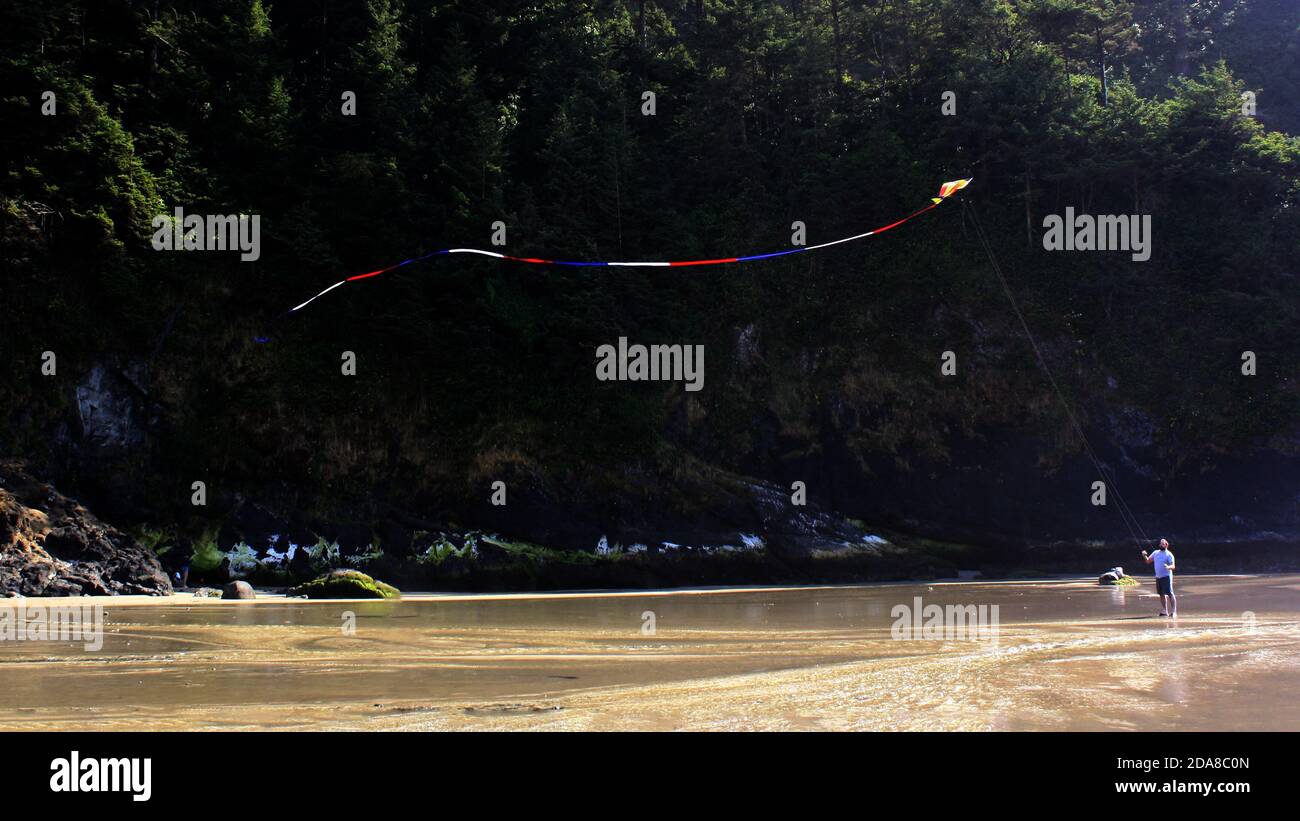 Eine enge Aufnahme von Clear Creak Bridge Stockfoto