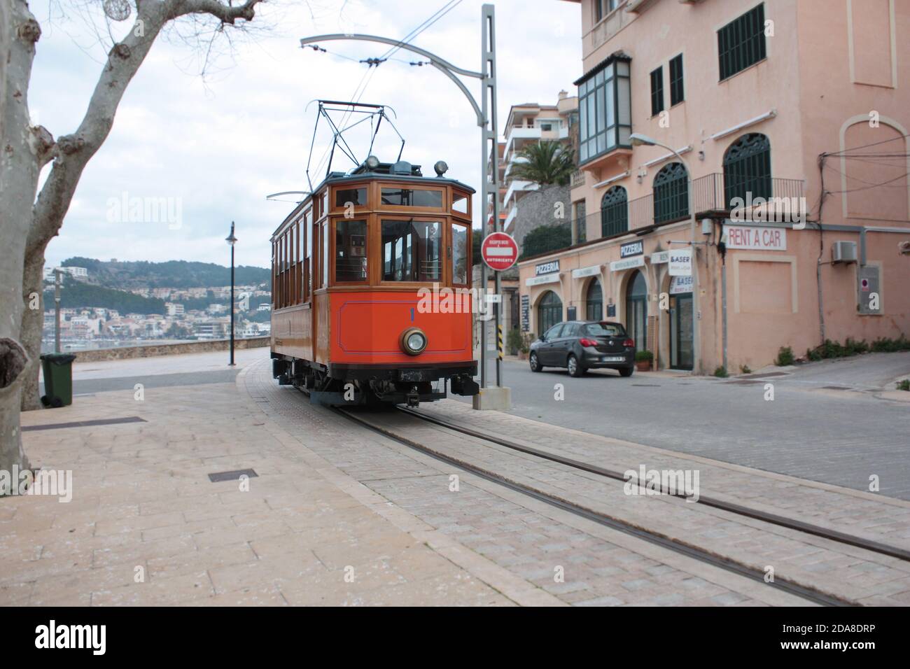 Alte Straßenbahn in Port de Soller, Mallorca, Ballearic Island, Spanien Stockfoto