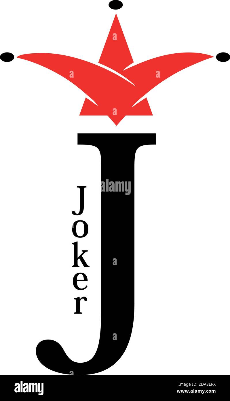 Joker-Zeichen - J für Jester, Kartensymbol Stock Vektor
