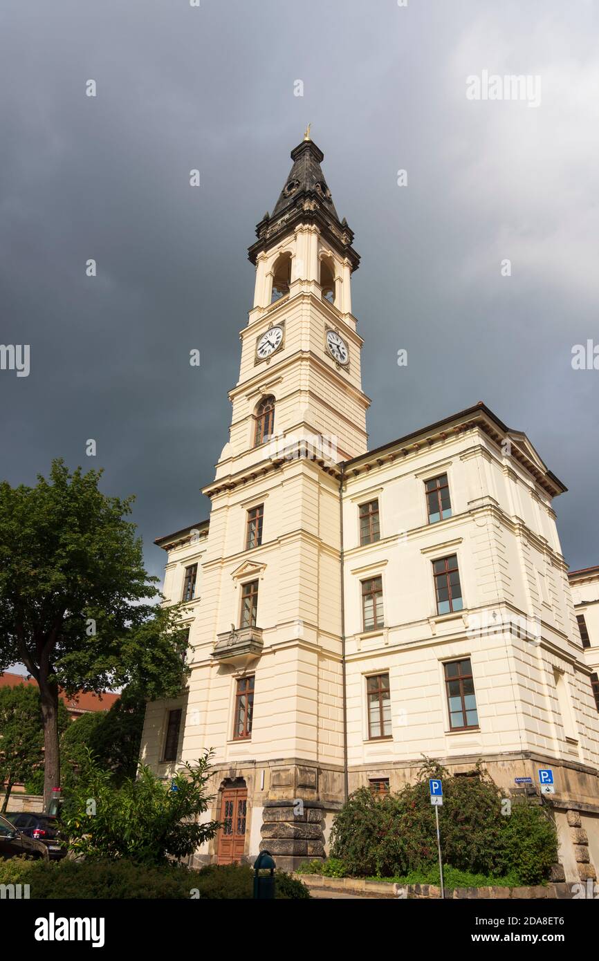 Zittau: Glockenturm des Johanneums, Christian-Weise-Gymnasium, Oberlausitz, Oberlausitz, Sachsen, Sachsen, Deutschland Stockfoto