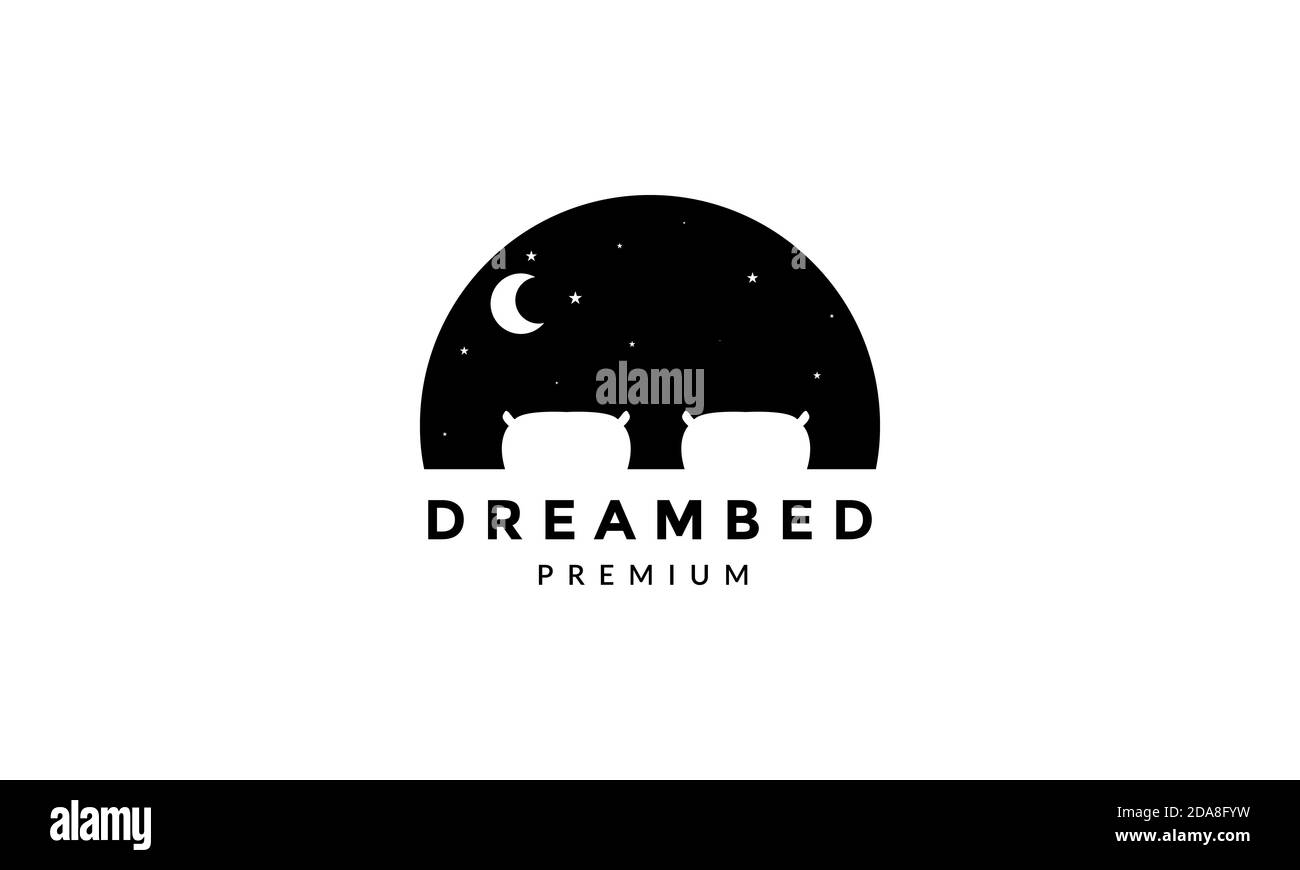 Matratze Schlafzimmer Mit Nacht Himmel Logo Vektor Symbol Illustration Design Stock Vektorgrafik Alamy