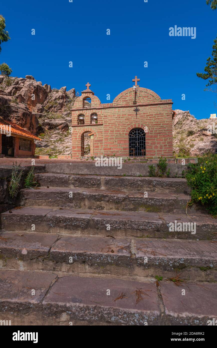 Steinkapelle von Chataquila, Departemento de Chuquisaca, Andengebirge, Cordillera Central, Bolivien, Lateinamerika Stockfoto