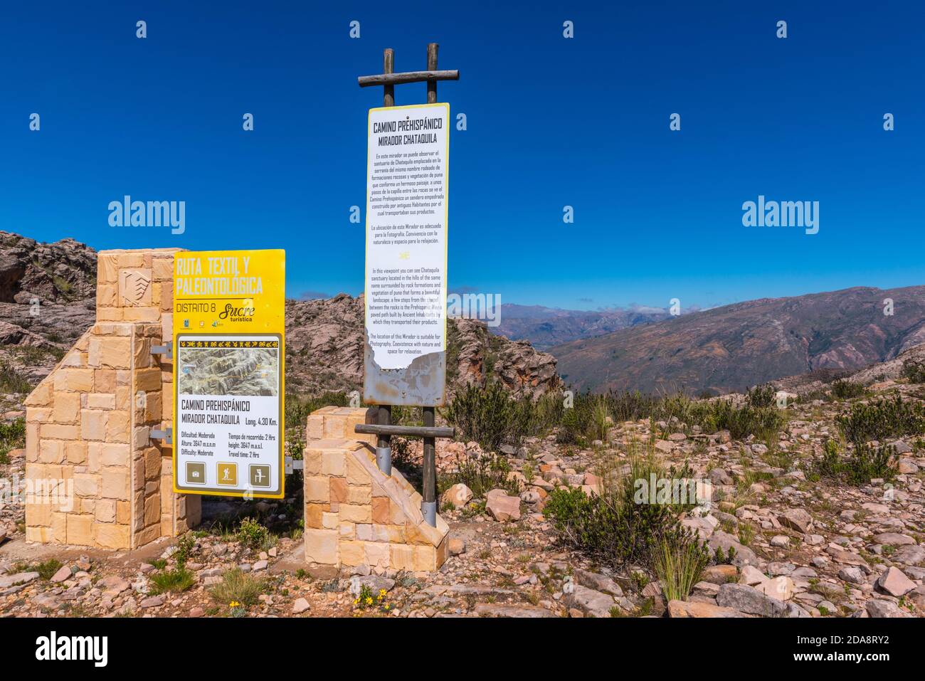 Steinkapelle von Chataquila, Departemento de Chuquisaca, Andengebirge, Cordillera Central, Bolivien, Lateinamerika Stockfoto