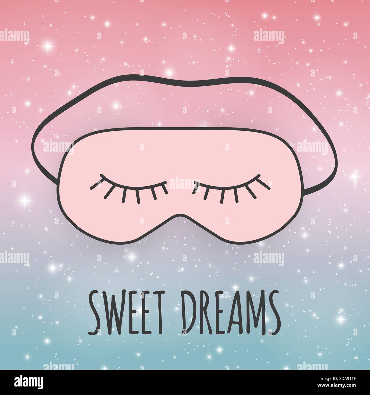 Gute Nacht abstrakter Hintergrund mit Lustige Schlafmaske. Abbildung  Stockfotografie - Alamy