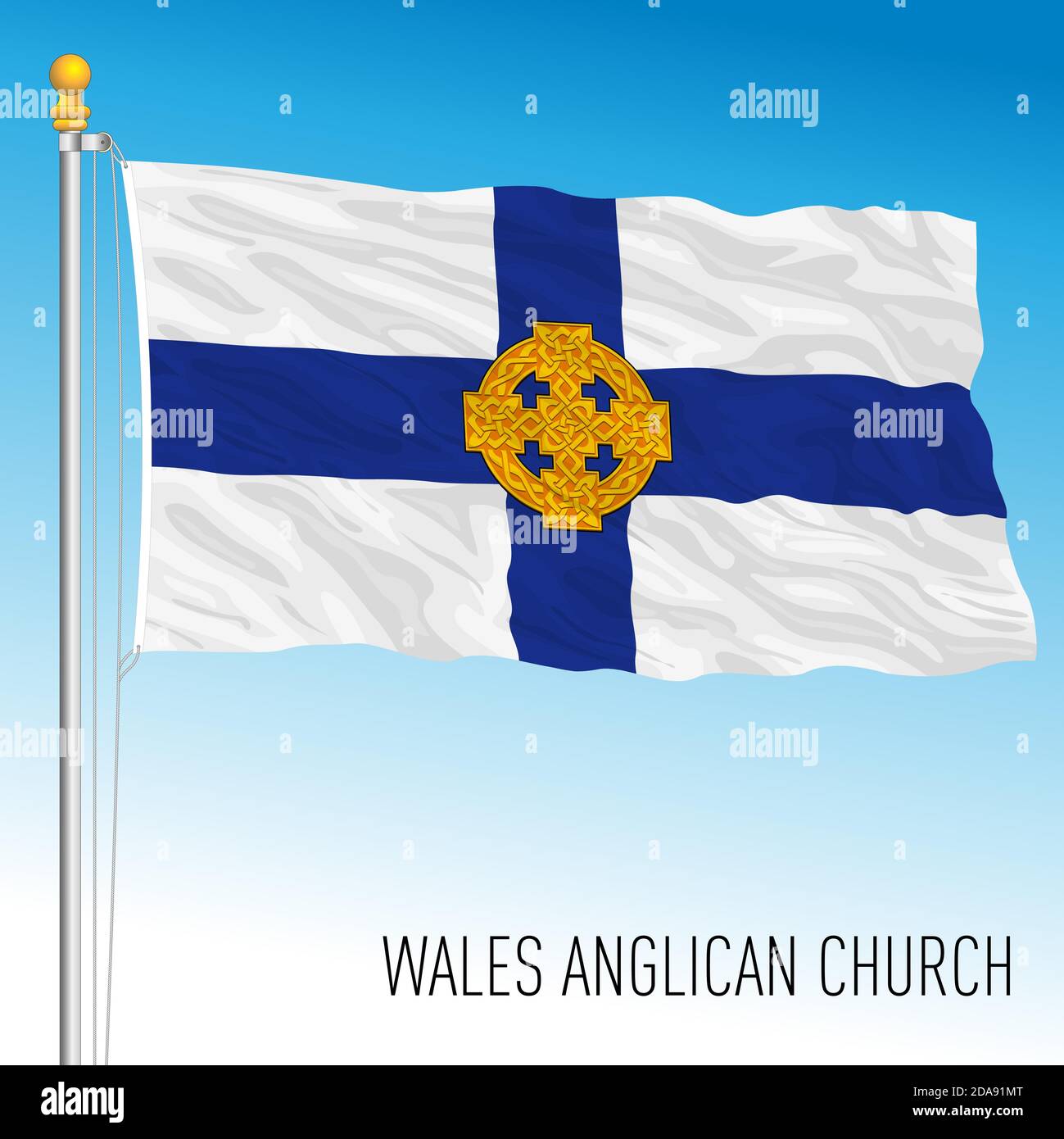 Anglikanische Kirche in Wales Flagge, Wales, Vereinigtes Königreich, Vektorgrafik Stock Vektor