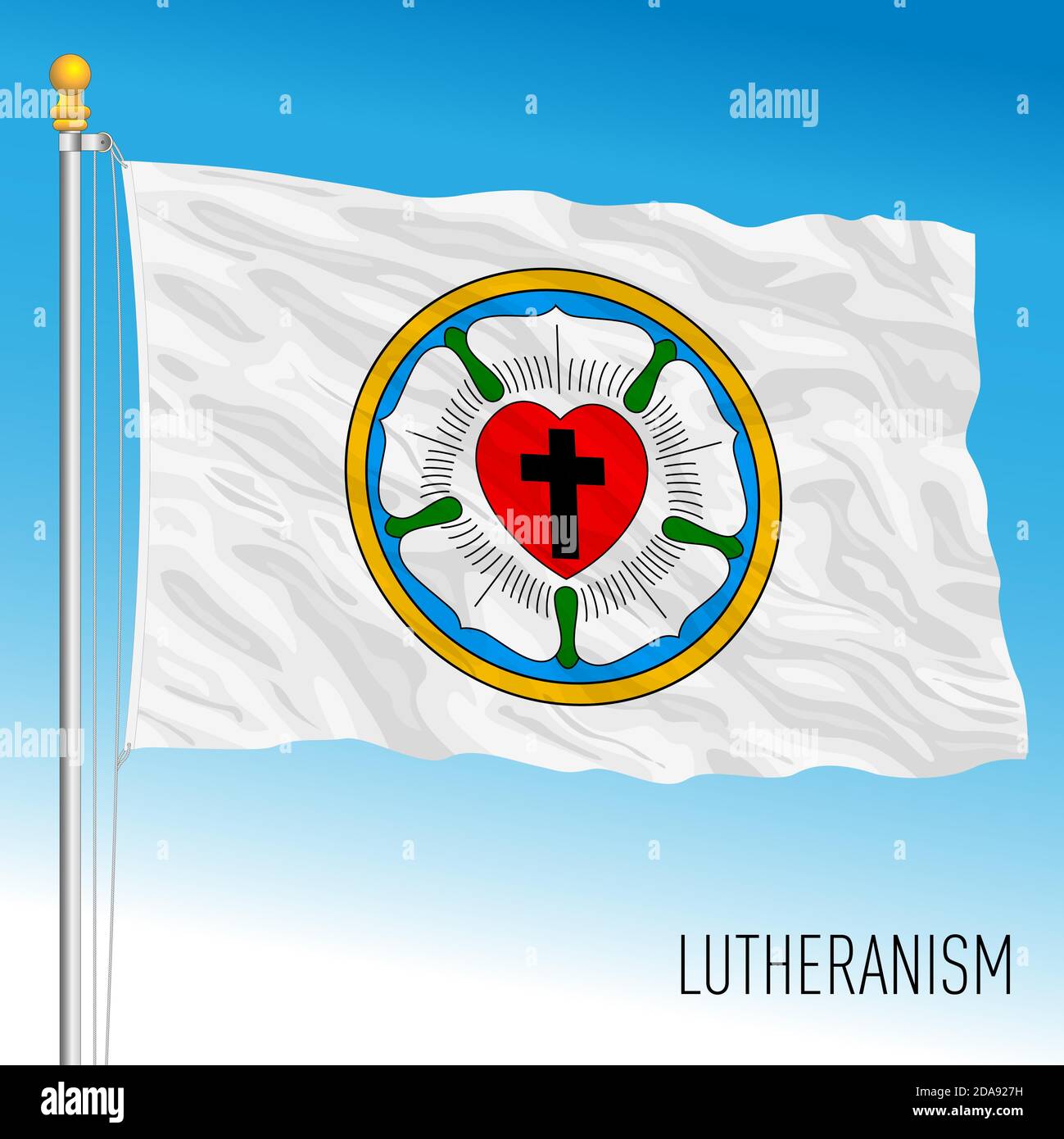Luthertum internationale Flagge Symbol, Vektor-Illustration Stock Vektor