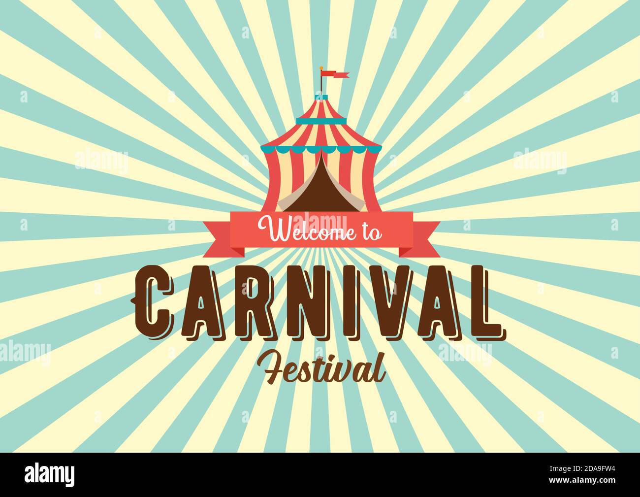 Karneval Festival Logo Abzeichen mit Zirkuszelt. vektor-Illustration Stock Vektor