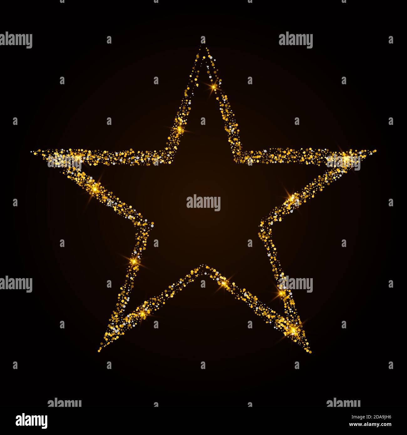 Gold Stern auf schwarzem Hintergrund isoliert. Vektor für Ihr Design. Stock Vektor