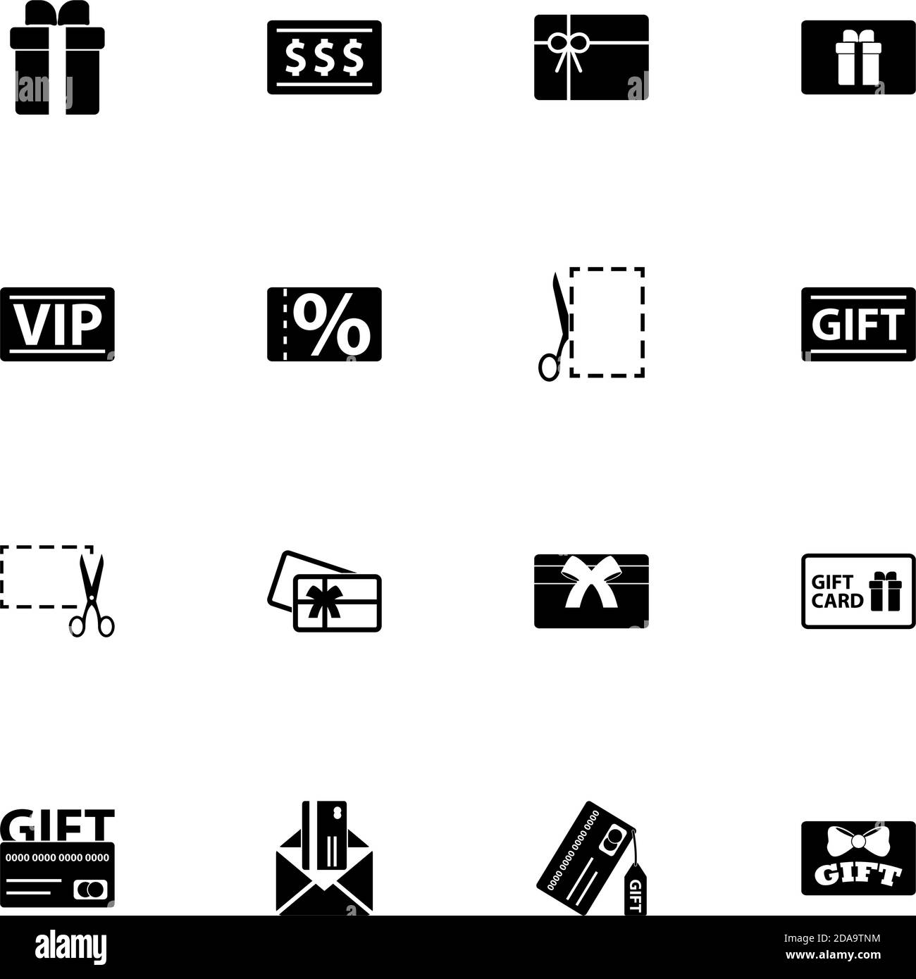 Geschenkkarten Symbol - erweitern Sie auf jede Größe - Ändern Sie auf jede Farbe. Perfect Flat Vector enthält solche Symbole wie Coupon, Geschenk, Einzelhandel, Verkauf, kaufen, Karte, certifici Stock Vektor